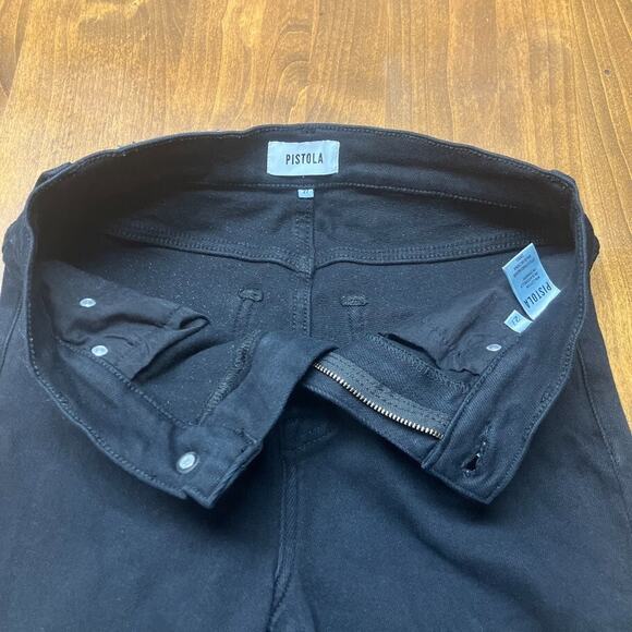 Pistola Teagan High Waist Slit Cuff Slim Leg Ankle Black Bootcut Jeans Size 27 - Picture 7 of 14